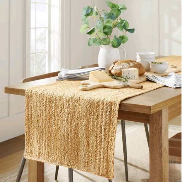 Hearth & Hand with Magnolia 20"x90" Natural Jute Braided Table Runner - Picture 2 of 3
